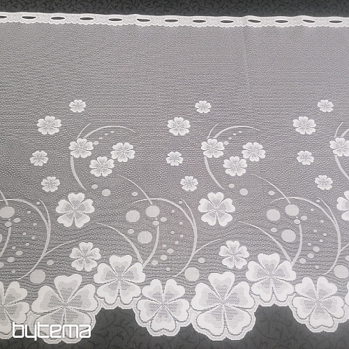 Jacquard zavesa A39000 bele rože