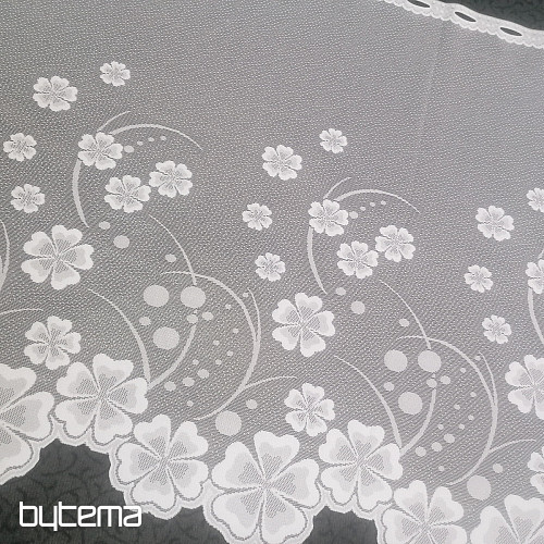 Jacquard zavesa A39000 bele rože