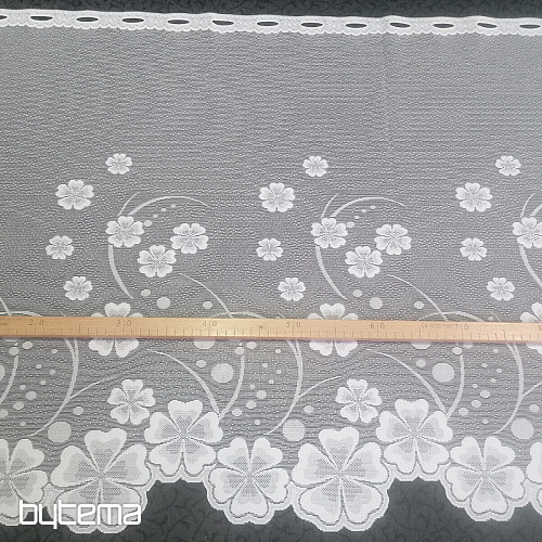 Jacquard zavesa A39000 bele rože