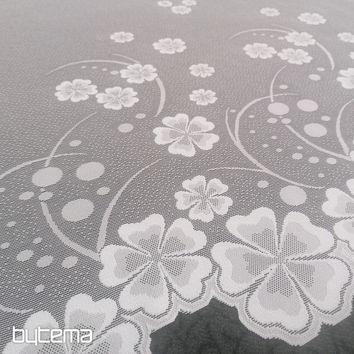 Jacquard zavesa A39000 bele rože