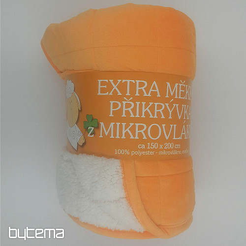 odeja iz mikrovlaken EXTRA SOFT SHEEP stitch oranžna svetloba