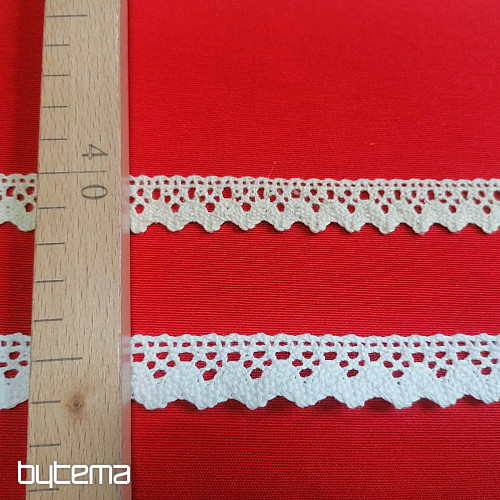 Bombažna čipka 75260 22mm bela