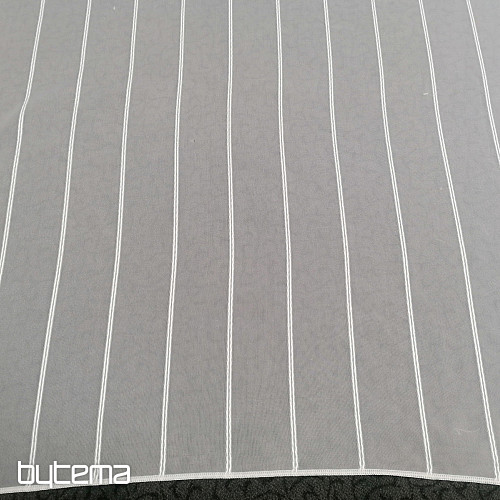 Bela voile zavesa s črtami 265 cm