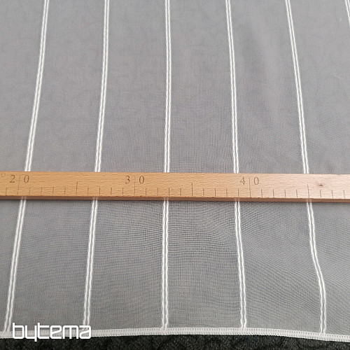 Bela voile zavesa s črtami 265 cm