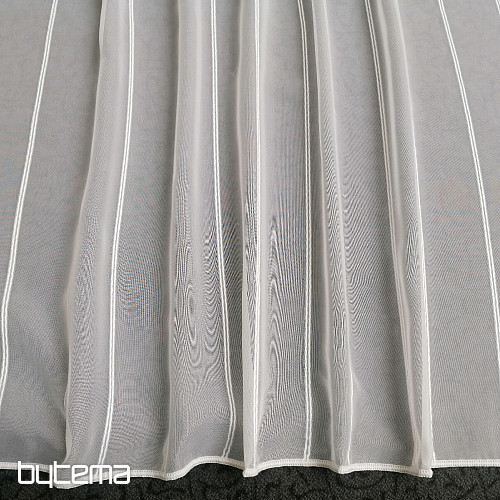 Bela voile zavesa s črtami 265 cm