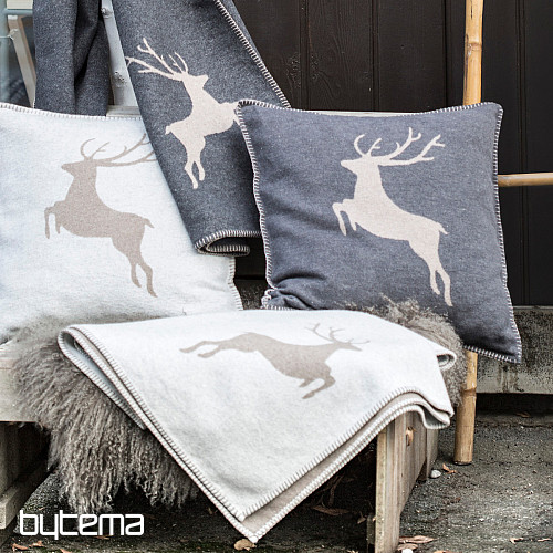 Bombažna odeja DF SYLT DEER ANTHRACITE