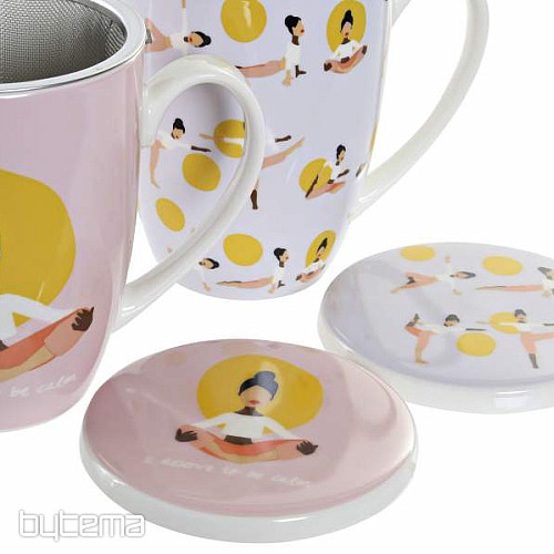 Čajni set s cedilom Joga 325 ml