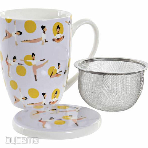 Čajni set s cedilom Joga 325 ml