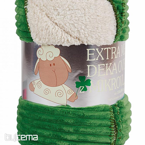 odeja iz mikrovlaken EXTRA SOFT SHEEP velvet - zelena