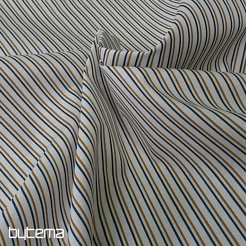 Bombažna tkanina STRIPE modro-gorčica