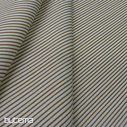 Rjava bombažna tkanina STRIPE