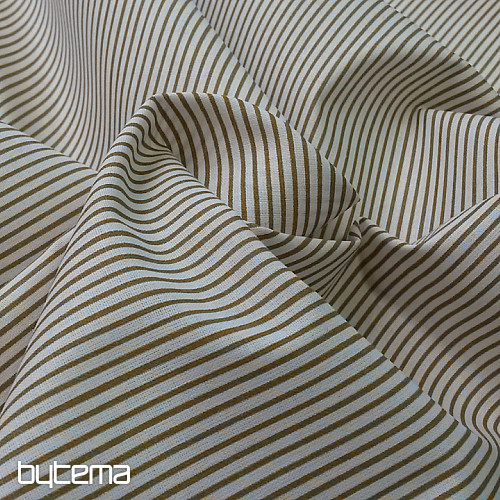 Rjava bombažna tkanina STRIPE