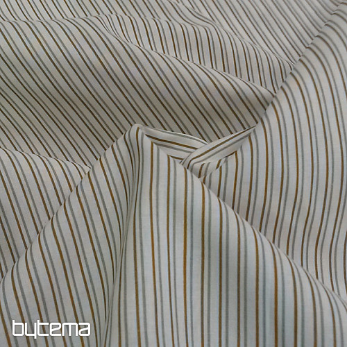Bombažna tkanina STRIPE sivo-gorčica
