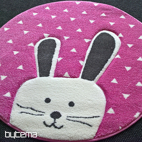 Otroška delna preproga PASTEL Bunny roza